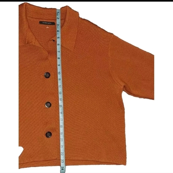Annette Görtz Orange German Sweater Women Size Medium Button Up Cardigan B22#21 - Picture 12 of 12